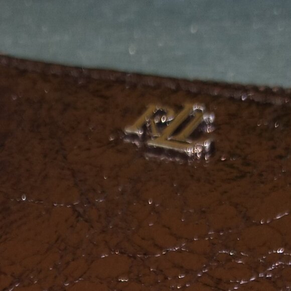 Lauren Ralph Lauren gunmetal crinkled metallic zip card case - Picture 6 of 8